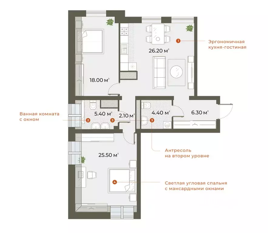 2-к кв. Санкт-Петербург Зеленогорская ул., 3 (87.9 м) - Фото 0