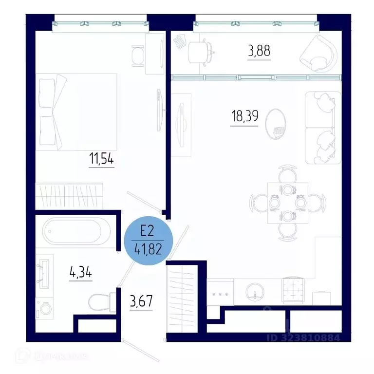 1-к кв. Рязанская область, Рязанский муниципальный округ, с. Дядьково ... - Фото 2