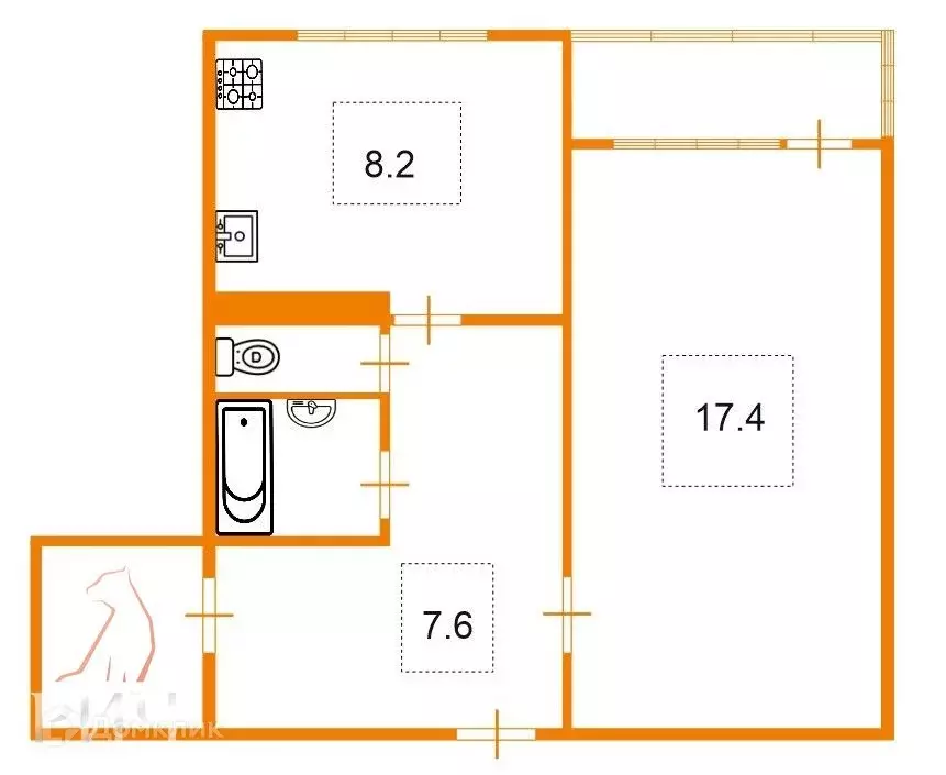 Продаётся 1-к квартира, 40.1 м - Фото 0
