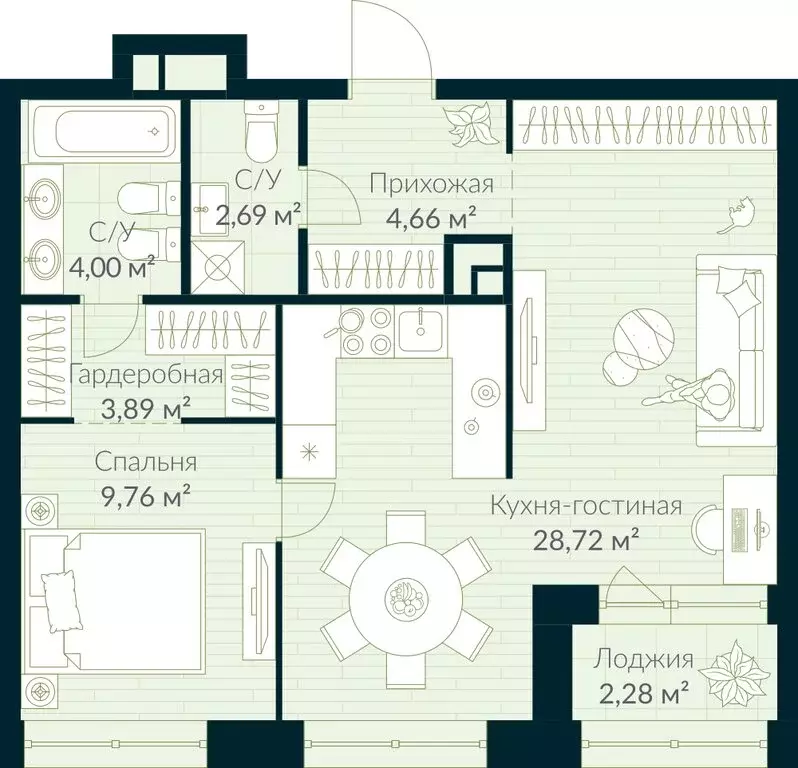 1-комнатная квартира: Уфа, жилой район Глумилино, жилой комплекс Урман ... - Фото 1