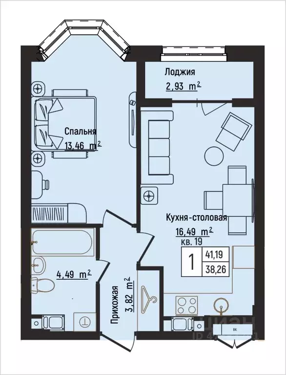 1-к кв. Нижегородская область, Нижний Новгород Литературная ул., 5 ... - Фото 1
