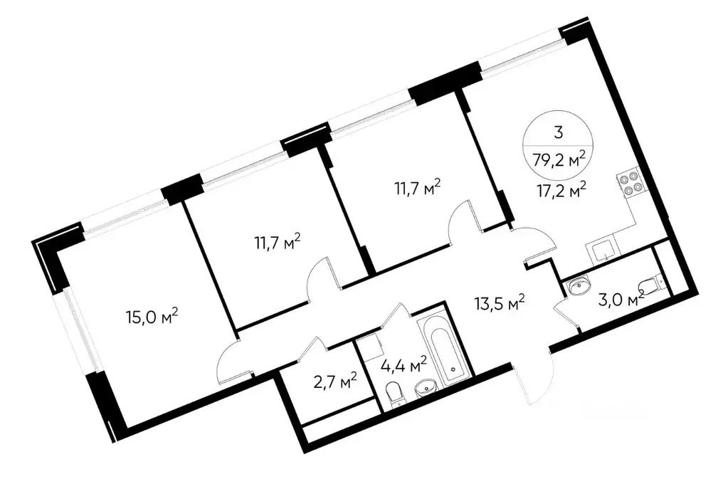 3-к кв. Москва Переделкино Ближнее мкр, 18-й кв-л,  (79.2 м) - Фото 0