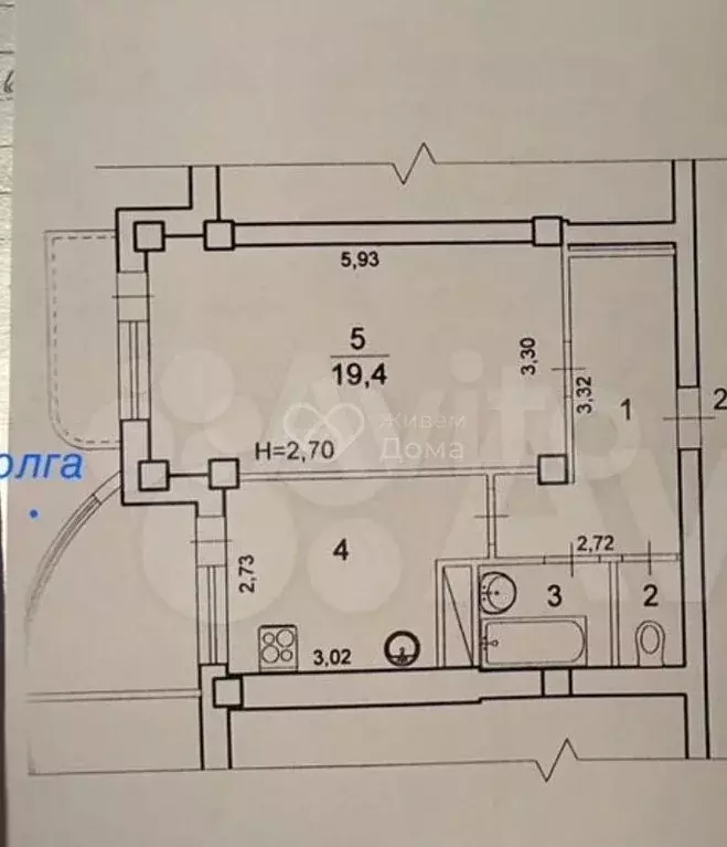 1-к. квартира, 45 м, 4/16 эт. - Фото 0