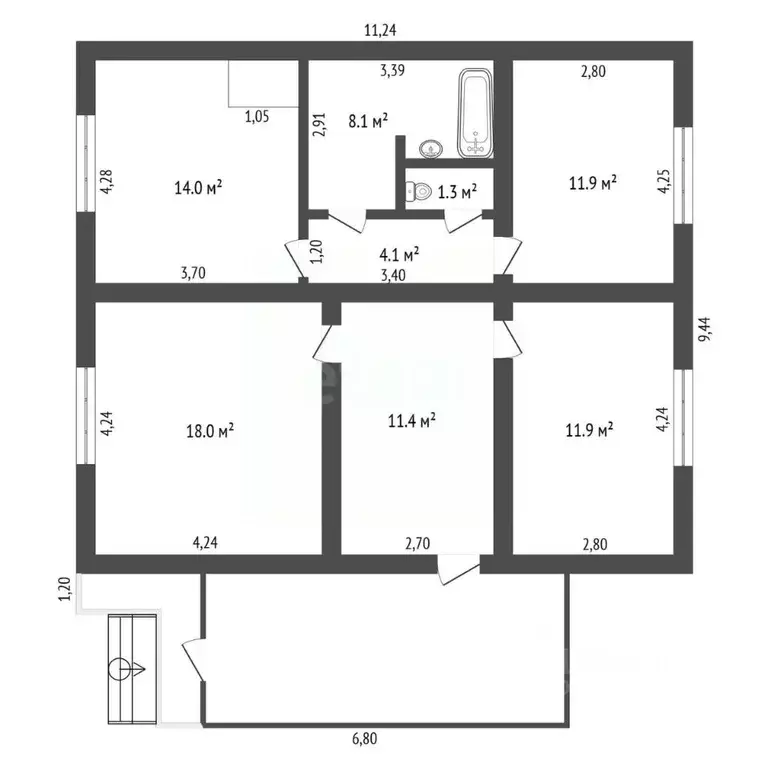 3-к кв. Амурская область, Тамбовский муниципальный округ, с. ... - Фото 1