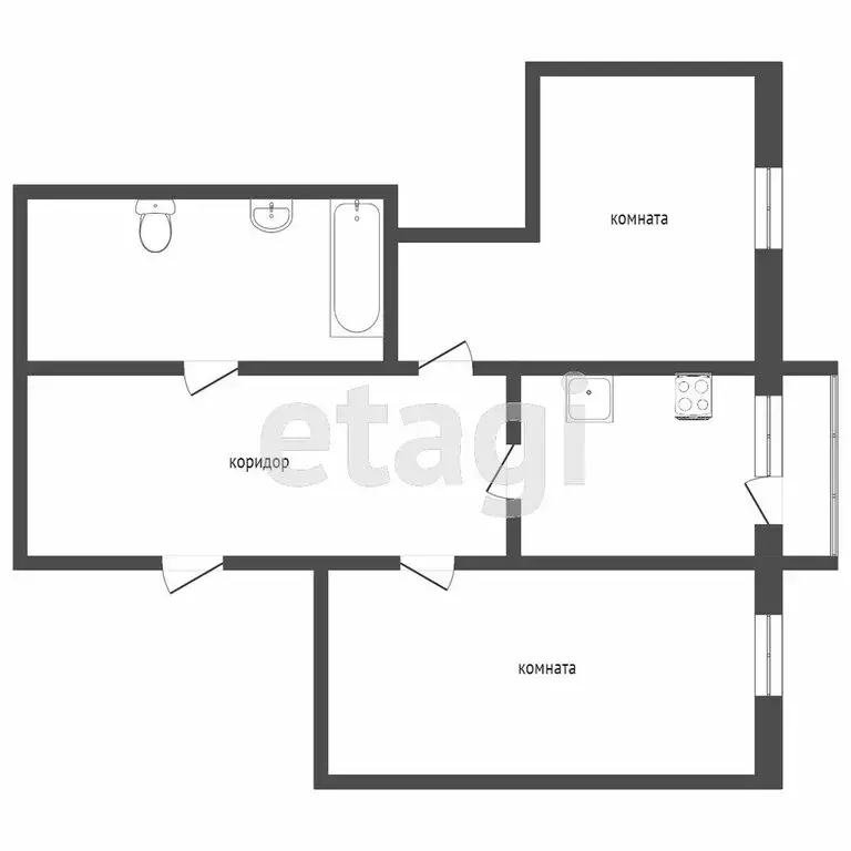 2-комнатная квартира: Тобольск, 15-й микрорайон, 11А (64.2 м) - Фото 1