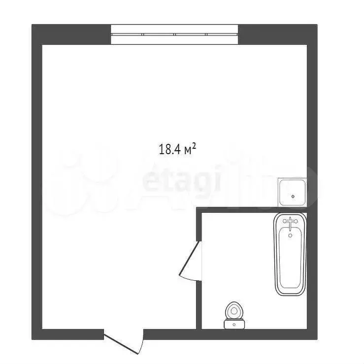 Квартира-студия, 18,4 м, 6/9 эт. - Фото 0