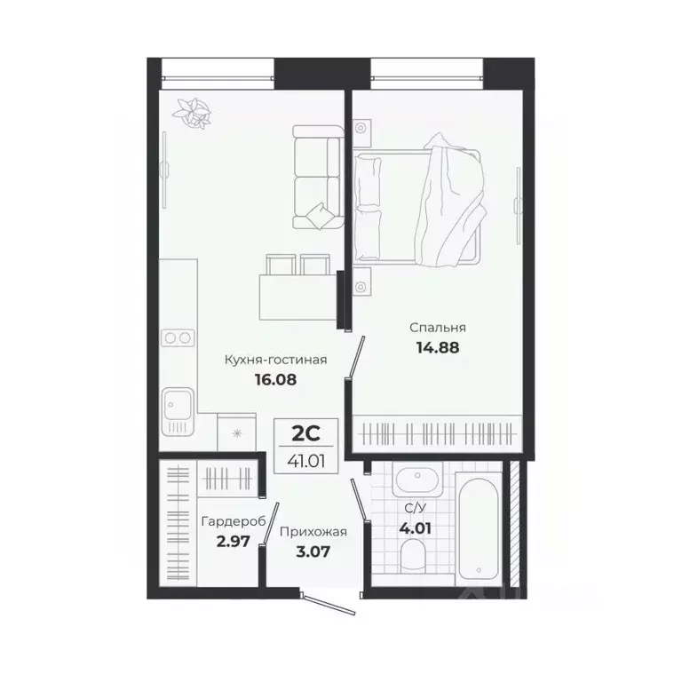 2-к кв. Новосибирская область, Новосибирск Лесоперевалка мкр, Ясный ... - Фото 0