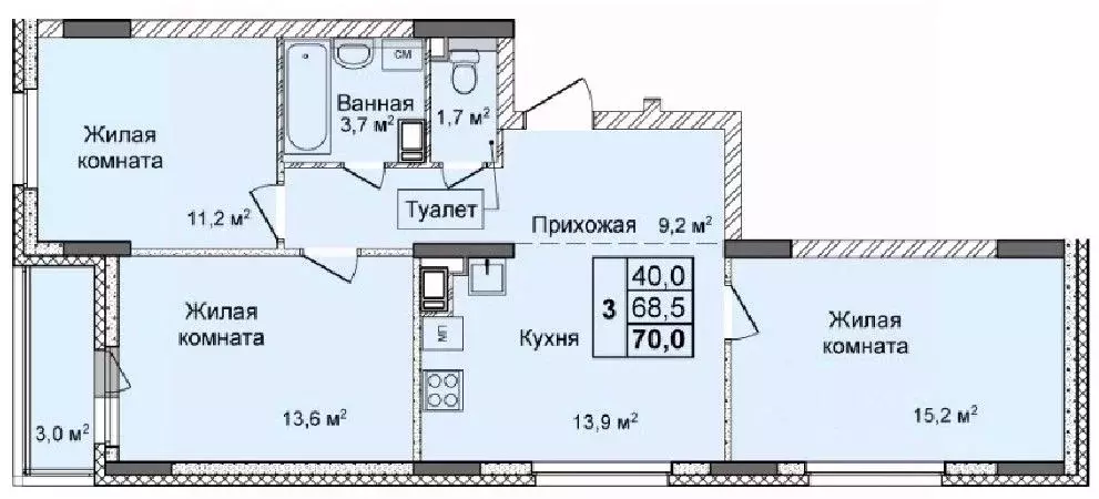 3-к кв. Нижегородская область, Нижний Новгород Кооперативный поселок ... - Фото 0