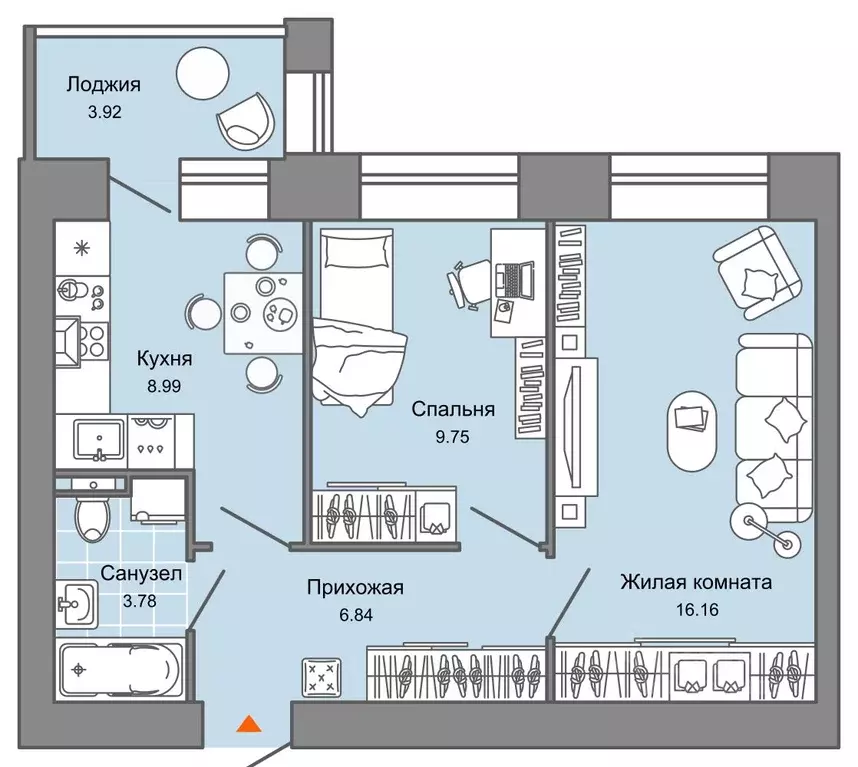 2-к кв. Кировская область, Киров Знак жилой комплекс (47.0 м) - Фото 0