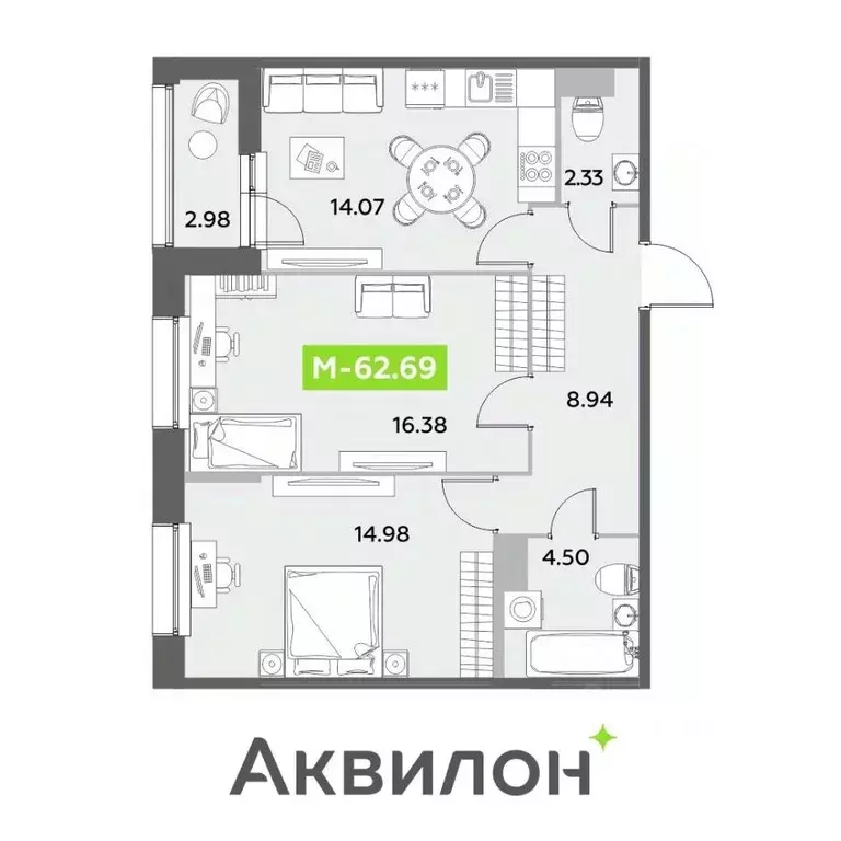 3-к кв. Санкт-Петербург ул. Среднерогатская, 11к2 (62.69 м) - Фото 0