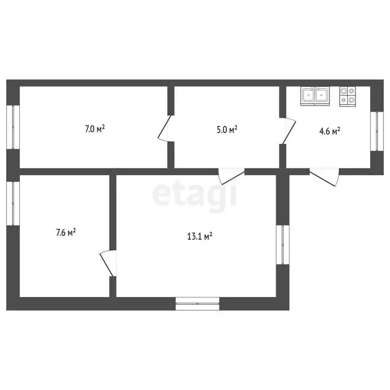 2-комнатная квартира: Феодосия, улица Челнокова, 29 (37.3 м) - Фото 1