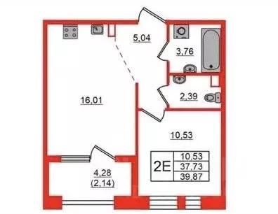 1-к кв. Санкт-Петербург ул. Коли Томчака, 21У (39.87 м) - Фото 1