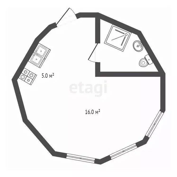 Студия Костромская область, Кострома ул. Ленина, 16/1 (21.7 м) - Фото 1