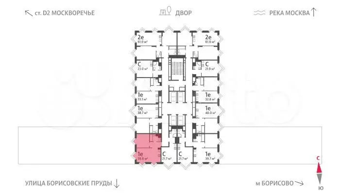 1-к. квартира, 39,8м, 25/30эт. - Фото 1