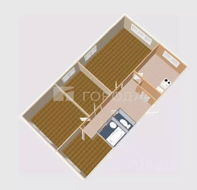 4-к кв. Томская область, Томск пос. Светлый, 7 (70.5 м) - Фото 1