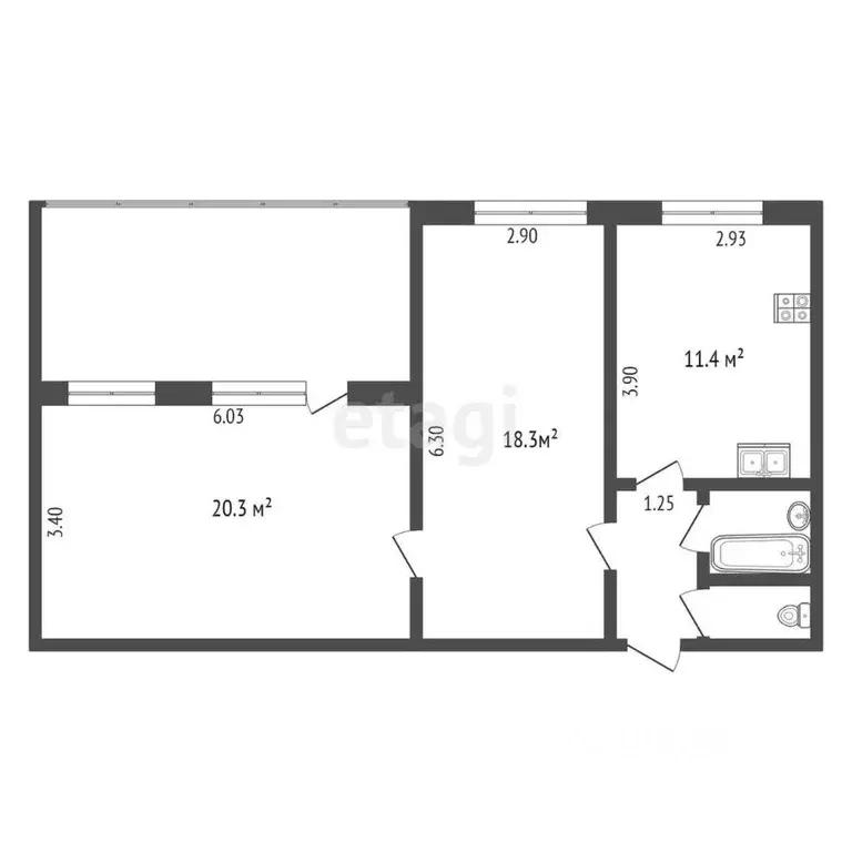 2-к кв. Коми, Сыктывкар Верхний Чов мкр, 57 (56.5 м) - Фото 1