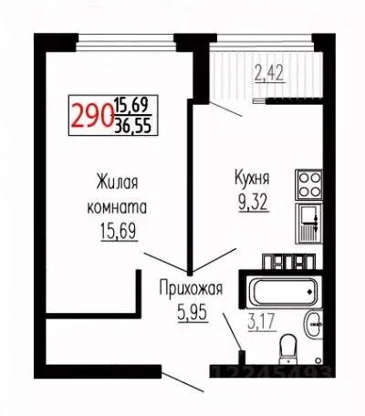 1-к кв. Свердловская область, Екатеринбург ул. Лыжников, 3 (36.4 м) - Фото 0