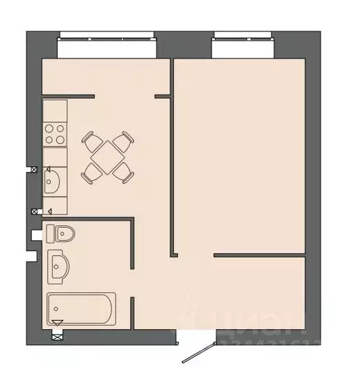 1-к кв. Волгоградская область, Волгоград ул. Дегтярева, 19 (40.94 м) - Фото 1