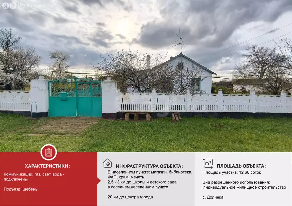 Дом в Сакский район, Митяевское сельское поселение, село Долинка, ... - Фото 1