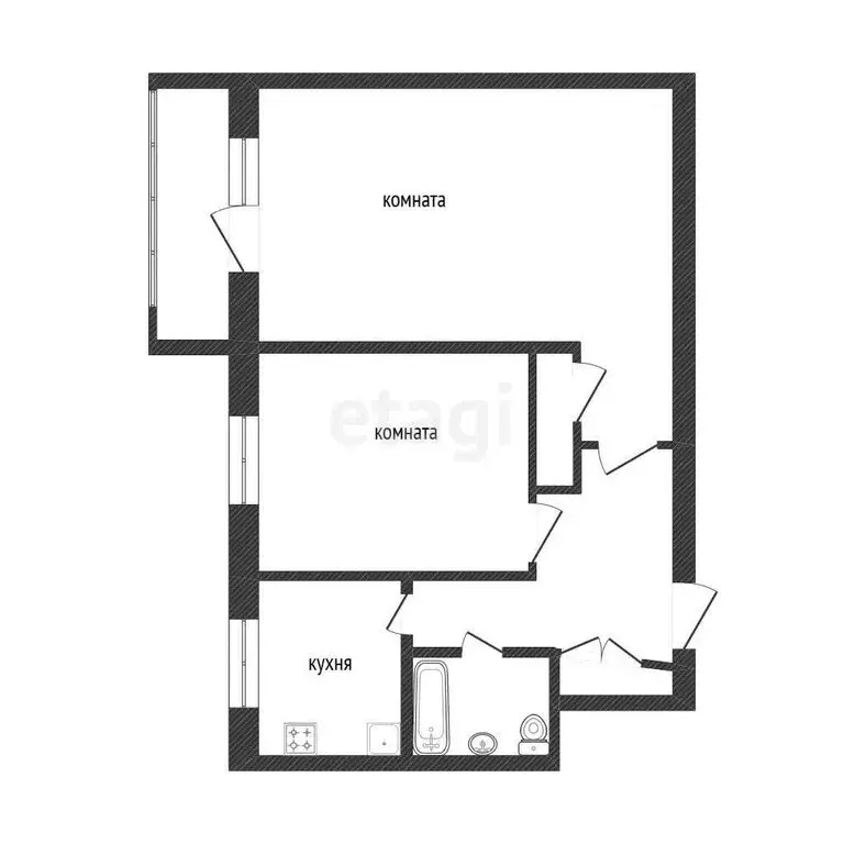 2-комнатная квартира: Златоуст, улица Сталеваров, 11 (42.5 м) - Фото 1