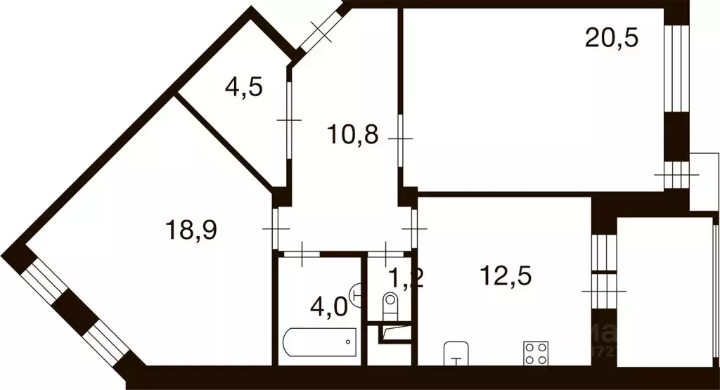 2-к кв. Москва д. Ивановское, ул. Семена Гордого, 1 (72.5 м) - Фото 0