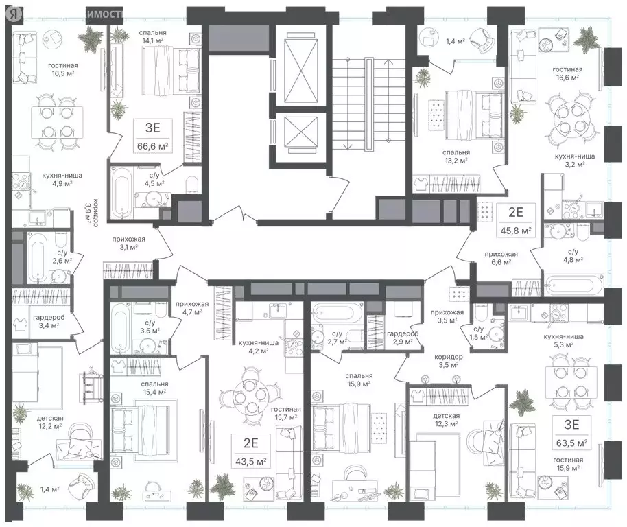 3-комнатная квартира: Москва, САО, Головинский район, жилой комплекс ... - Фото 1