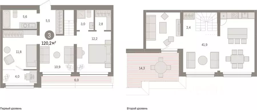 3-к кв. Тюменская область, Тюмень Мысовская ул., 26к1 (120.23 м) - Фото 0