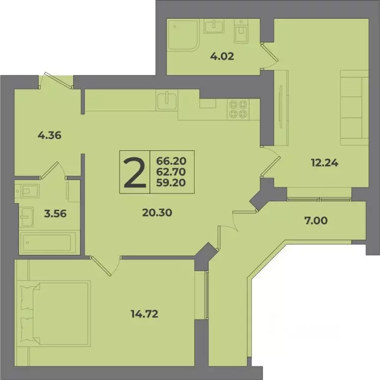 2-к кв. Калининградская область, Калининград Коммунистическая ул. ... - Фото 1