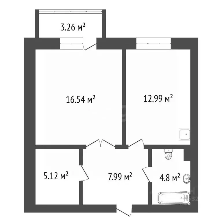 1-к кв. Красноярский край, Красноярск ул. Бограда, 105 (45.5 м) - Фото 1