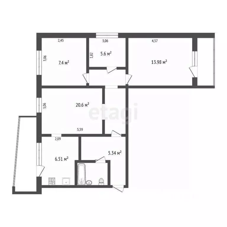 3-к кв. Мордовия, Саранск Ярославская ул., 10 (64.3 м) - Фото 2