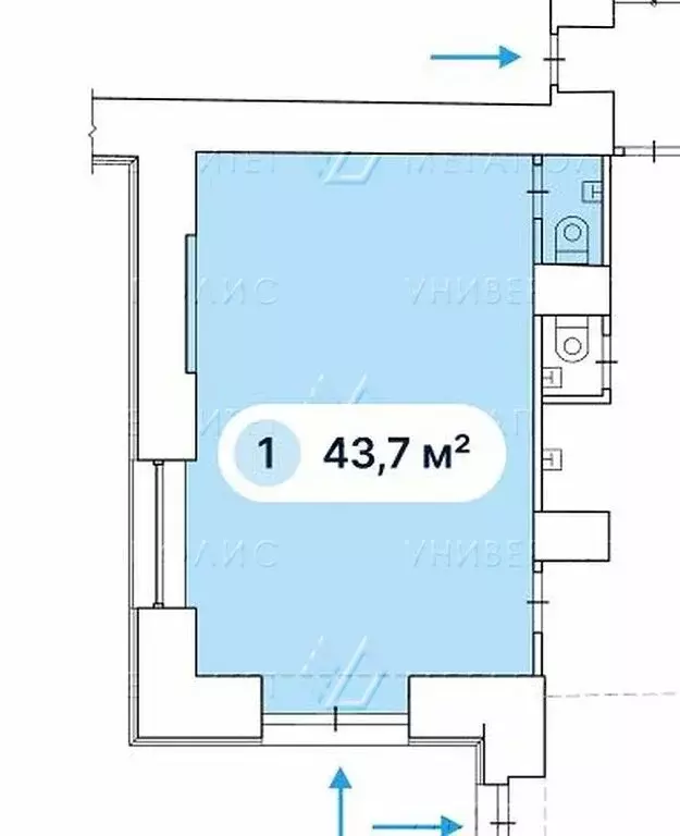 Помещение свободного назначения (44 м) - Фото 1