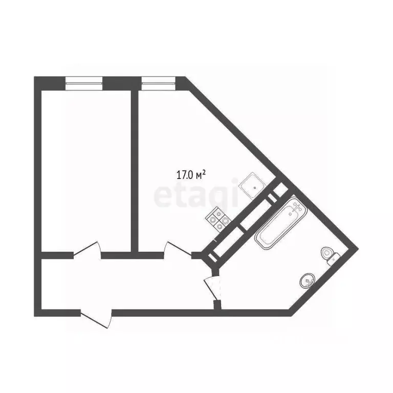 1-к кв. Тюменская область, Тюмень Новгородская ул., 1 (40.0 м) - Фото 1