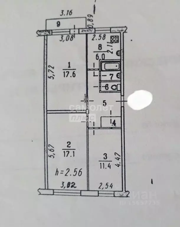 3-к кв. Омская область, Омск Волгоградская ул., 32Б (63.3 м) - Фото 2