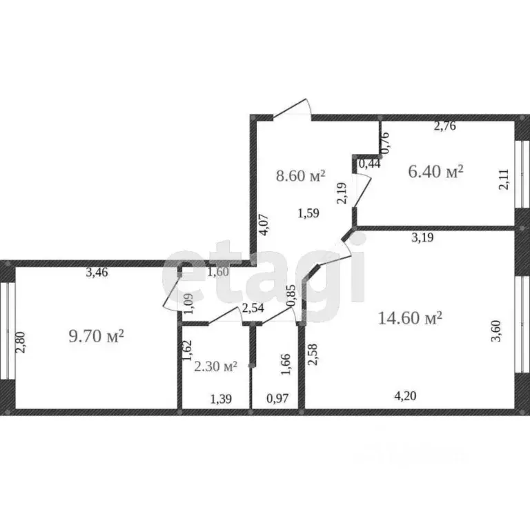 2-к кв. Ханты-Мансийский АО, Нефтеюганск 13-й мкр, 34 (43.2 м) - Фото 0