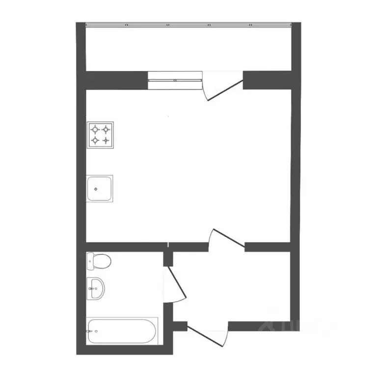 Студия Тюменская область, Тюмень ул. Газопромысловая, 8 (28.4 м) - Фото 1