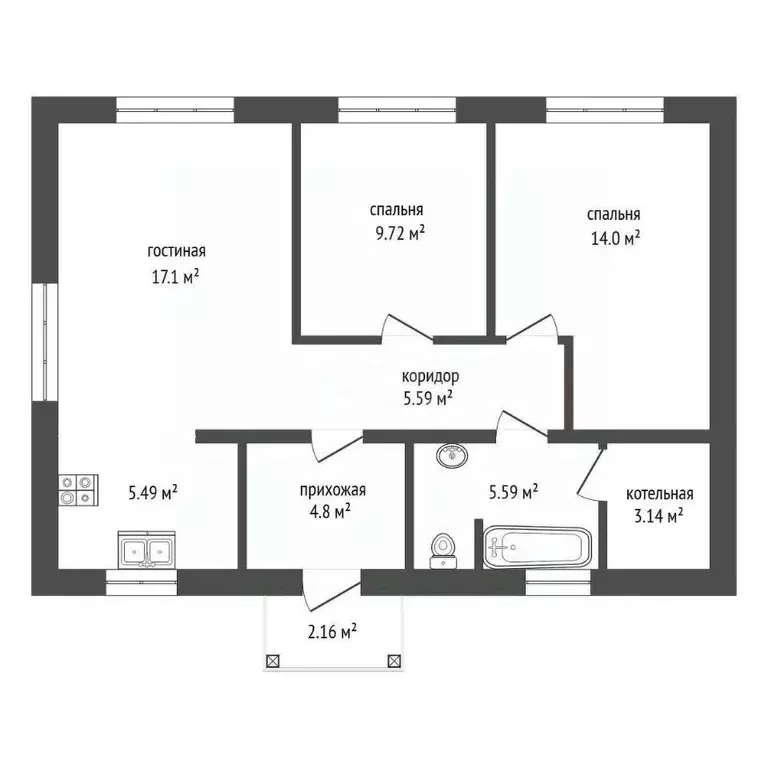 Дом в Тюменская область, Тюменский муниципальный округ, д. Малиновка, ... - Фото 2
