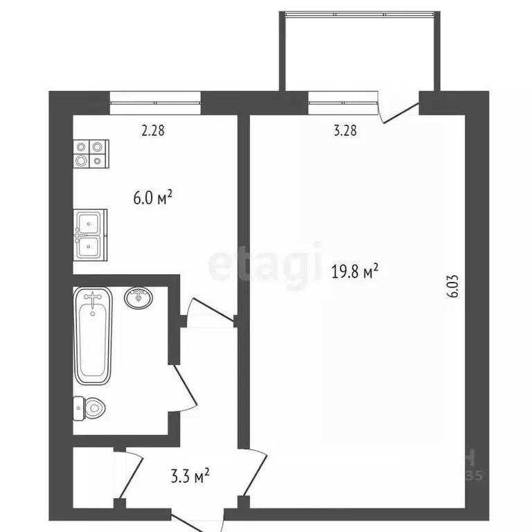 1-к кв. Московская область, Люберцы Южная ул., 10 (32.7 м) - Фото 1