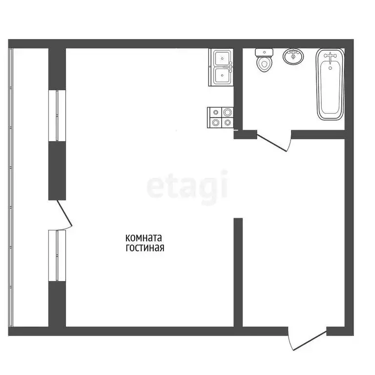 1-комнатная квартира: Туринская Слобода, Колхозная улица, 15 (37.6 м) - Фото 0