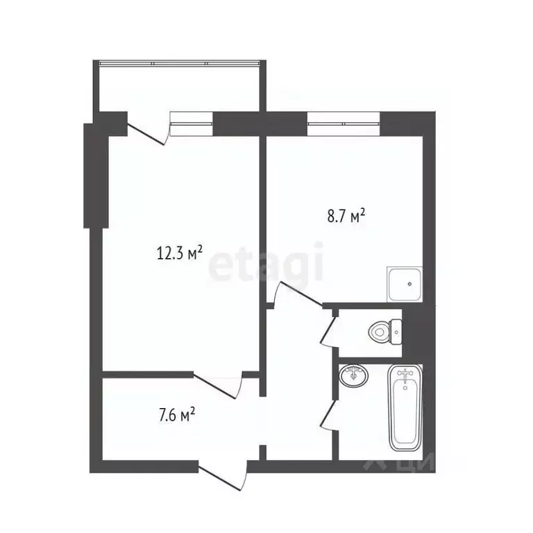 1-к кв. Красноярский край, Красноярск Свердловская ул., 131 (40.8 м) - Фото 1