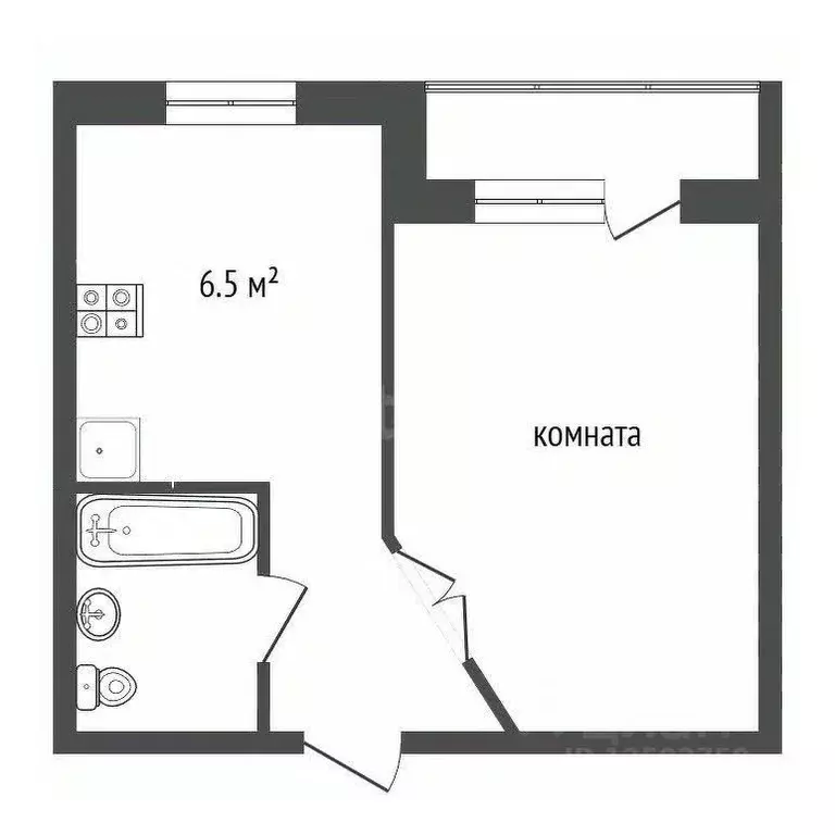 1-к кв. Тамбовская область, Тамбов Пионерская ул., 13 (33.7 м) - Фото 2
