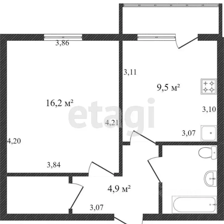 1-к кв. Вологодская область, Вологда ул. Сергея Преминина, 10А (36.7 ... - Фото 2