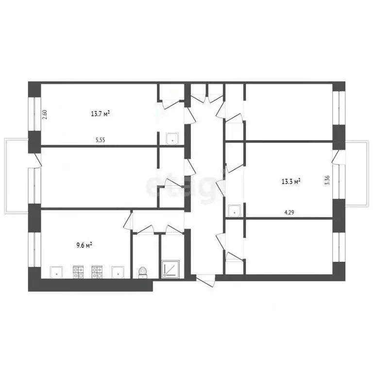 Комната Ярославская область, Ярославль ул. Чкалова, 55 (30.0 м) - Фото 1