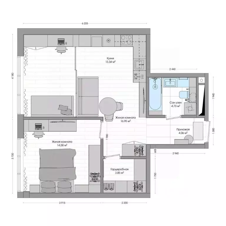 2-к кв. Приморский край, Владивосток ул. Нейбута (59.43 м) - Фото 0