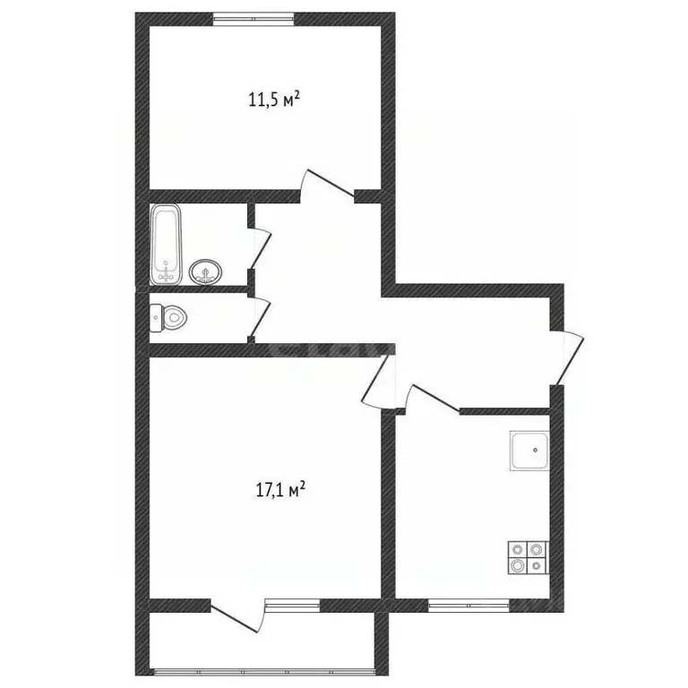 2-к кв. Белгородская область, Белгород ул. Машковцева, 29 (51.0 м) - Фото 2