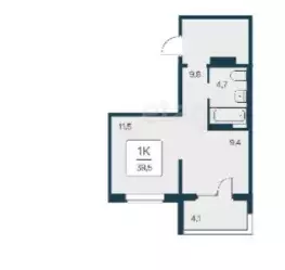 Продаётся 1-к квартира, 32.8 м - Фото 0