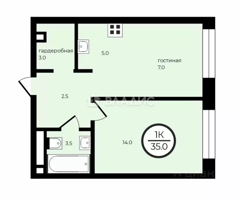 1-к кв. Москва Летная ул., 95Бк2 (35.0 м) - Фото 2