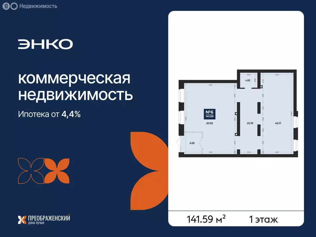 Помещение свободного назначения (141.59 м) - Фото 1