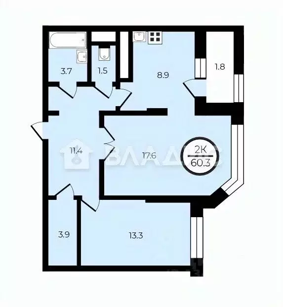 2-к кв. Москва 6-я Радиальная ул., 3к2 (60.3 м) - Фото 2