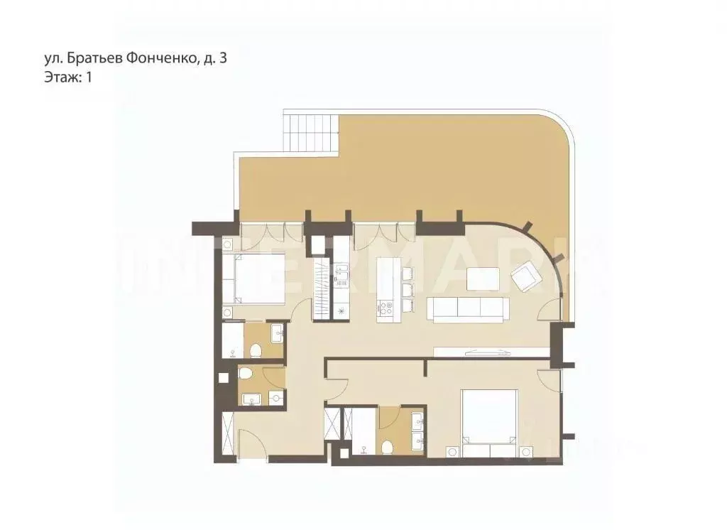 3-к кв. Москва ул. Братьев Фонченко, 1к7 (119.0 м) - Фото 1