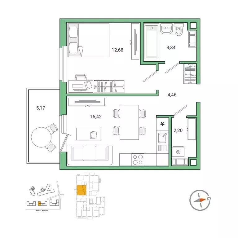 1-комнатная квартира: Гатчина, микрорайон Въезд, жилой комплекс IQ ... - Фото 1